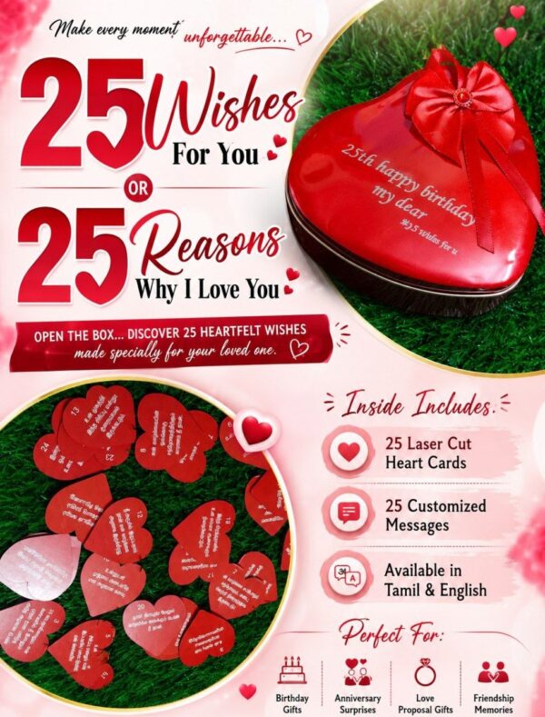 25 Wishes Card or 25 Reasons Why i lv u