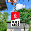 4D NUMBER PLATE KEYCHAIN WITH COLOURED LOGO